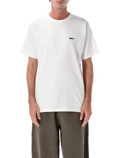 Obey Graphic Logo Cotton T-shirt In Neutral