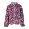 Obey Teddy Bear Women's Aiden Sherpa Jacket Reversible Sweet Coral Multi In Sweet Coral Multi