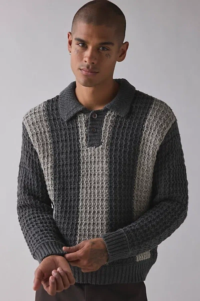 Obey Textured Rugby Polo Shirt Top In Chimera, Men's At Urban Outfitters In Multi