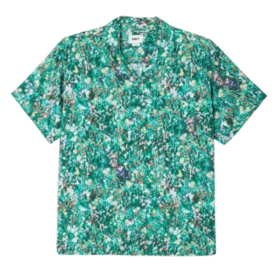 Obey The Garden Woven Short-sleeved Shirt (fairway Multi) In Green