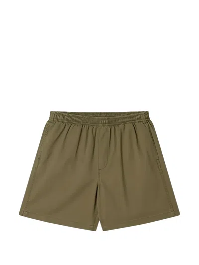 Obey Logo-patch Elasticated Shorts In Green