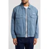 Obey Tilton Cotton Denim Work Jacket In Dull Blue Faded Wash