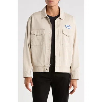 Obey Tilton Cotton Denim Work Jacket In Neutral