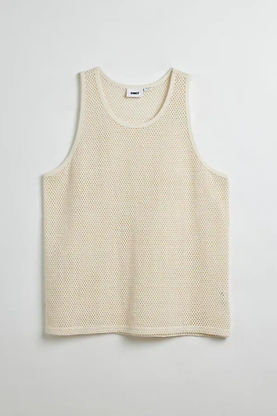 Obey Tower Mesh Tank Top In Unbleached, Men's At Urban Outfitters