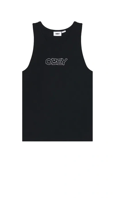 Obey Trace Rib Tank In 黑色