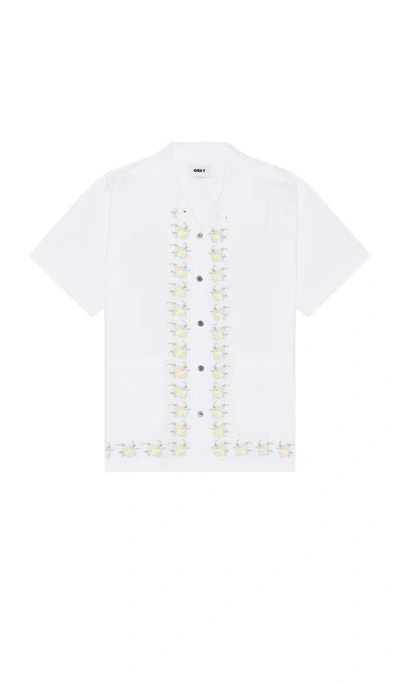 Obey Tres Woven Shirt In White