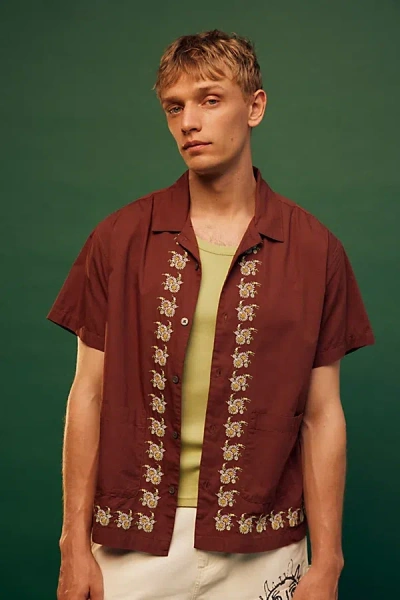 Obey Tres Woven Short Sleeve Shirt Top In Sepia, Men's At Urban Outfitters