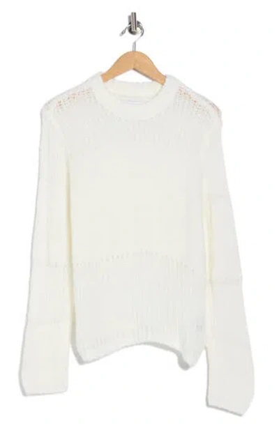 Obey Trivia Open Knit Sweater In White