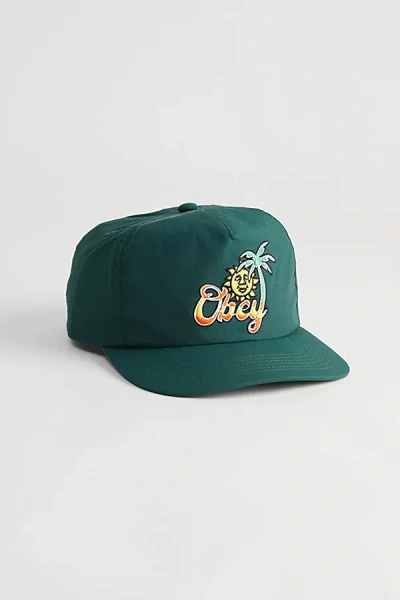 Obey Tropical 5-panel Baseball Hat In Dark Green, Men's At Urban Outfitters