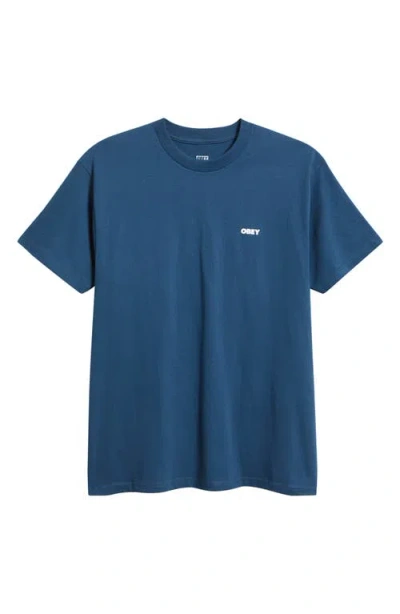 Obey Visual Studios Flower Graphic T-shirt In Blue