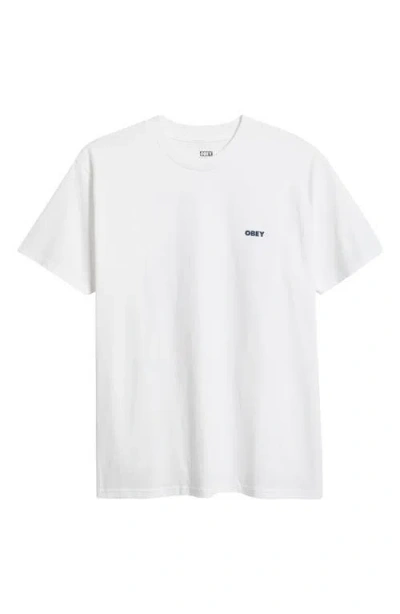 Obey Bold Star Pigment Cotton T-shirt In White