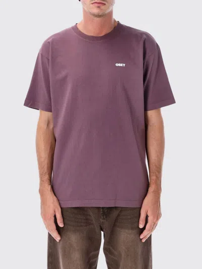 Obey T-shirt Men Color Fa01 In Brown