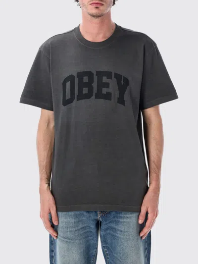 Obey T-shirt Men Color Grey In Gray
