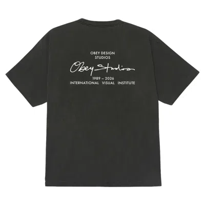 Obey T-shirt  Institute Tee - Pigment Dusty Black In Other