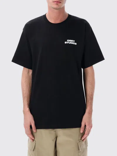 Obey T-shirt  Men Color Black