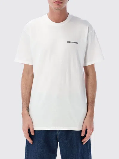 Obey T-shirt  Men Color White In Red