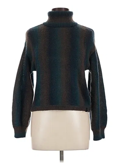 Pre-owned Obey Turtleneck Sweater In Teal