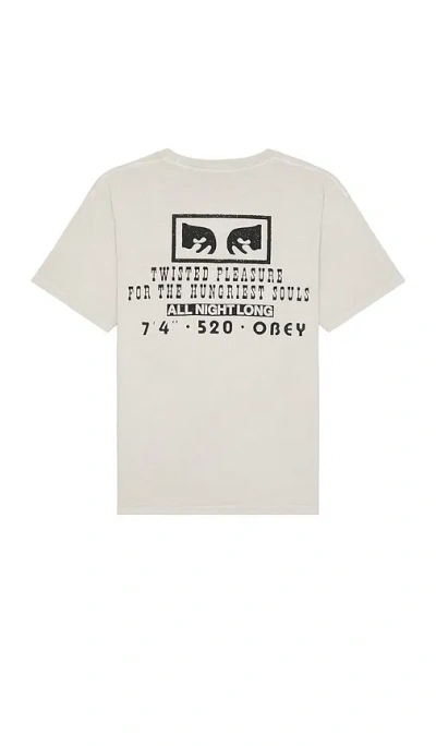 Obey Twisted Pleasure Tee In Pigment Silver Grey