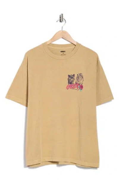 Obey Unite & Fight Graphic T-shirt In Neutral