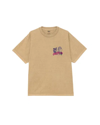 Obey Logo-print T-shirt In Neutral