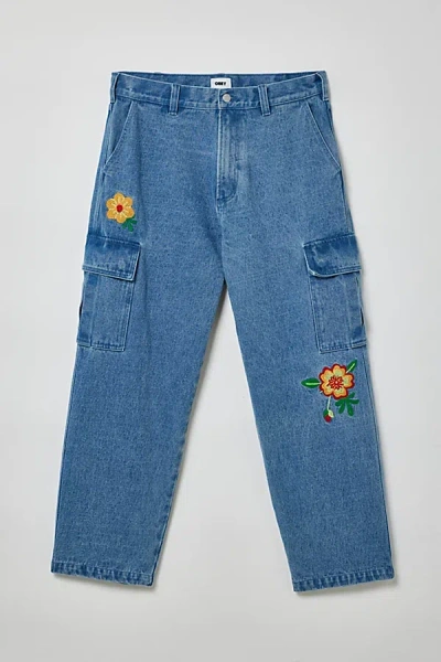 Obey Uo Exclusive Bigwig Cargo Jean In Vintage Denim Light, Men's At Urban Outfitters