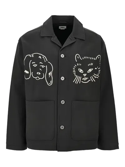 Obey Vesta Shacket In Patterned Black