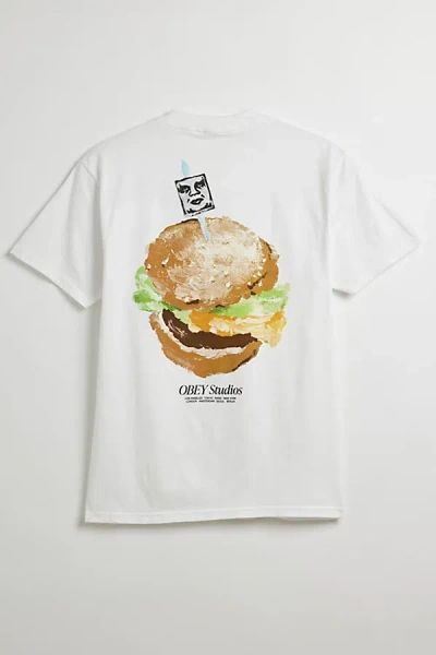 Obey Visual Food For Your Mind Tee In White, Men's At Urban Outfitters