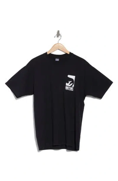 Obey Visual Industries Short Sleeve Graphic T-shirt In Off Black