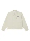 Obey Logo-patch Work Jacket In Beige