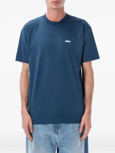 Obey Watching T-shirt In Blue