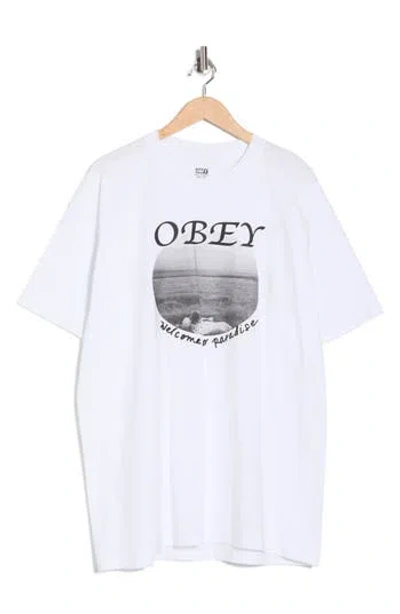 Obey Welcome To Paradise Graphic T-shirt In White