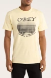 Obey Welcome To Paradise Graphic T-shirt In Yellow