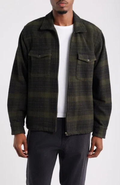 Obey Willie Zipped Shirt Jacket In Green