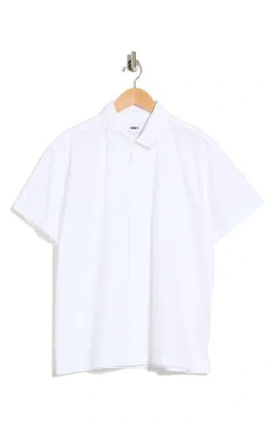 Obey Wire Short Sleeve Button-up Shirt In White