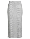 Obey Woman Midi Skirt Light Grey Size M Cotton, Elastane