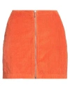 Obey Greta Cotton Corduroy Miniskirt In Orange
