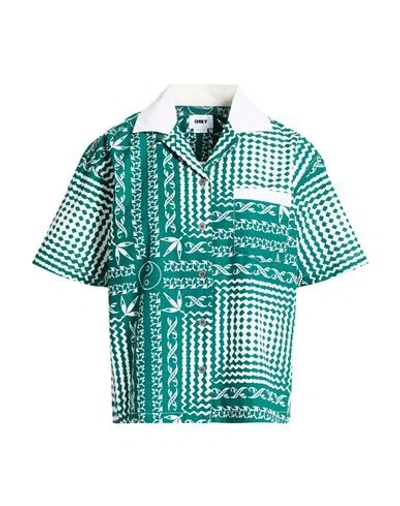 Obey Woman Shirt Emerald Green Size M Cotton