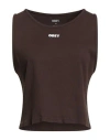 Obey Woman Tank Top Chocolate Brown Size Xl Cotton In Brown