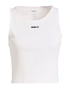 Obey Woman Tank Top Off White Size Xl Cotton In White
