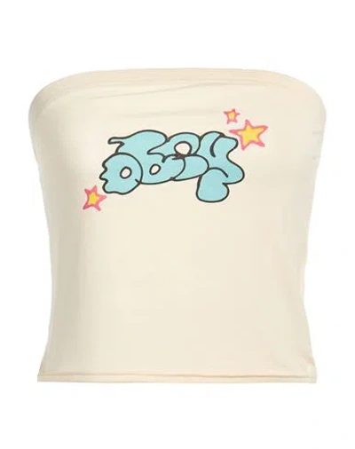 Obey Woman Top Cream Size L Rayon, Elastane In Yellow