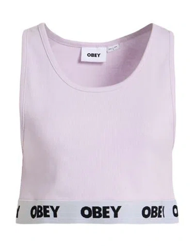 Obey Woman Top Lilac Size Xl Cotton, Elastane In Pink