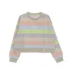 Obey Women's Cropped Lightweight Crew Neck Sweatshirt Chelsea Crew Specialty Fleece Clay Multi In Clay Multi