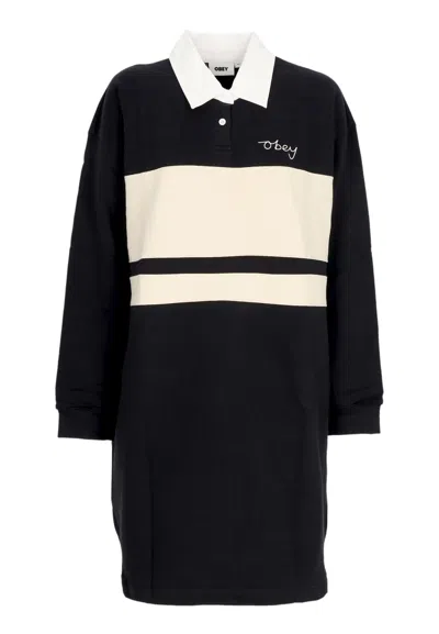 Obey Women's Dress W Session Rugby Dress Digital Black