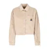 Obey Women's Long Sleeve Hooded Shirt Liam Cropped Shirt L/s Irish Cream In Irish Cream
