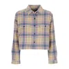 Obey Women's Long Sleeve Shirt Pia Flannel Shirt L/s Vintage Blue Multi In Vintage Blue Multi