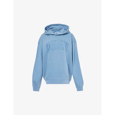Obey Womens Pigment Coronet Logo-embroidered Relaxed-fit Cotton-blend Hoody
