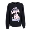Obey Women's Round Neck Sweatshirt Puppy Old School Crew Black In Black