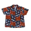 Obey Women's Short Sleeve Shirt Blueberries Relaxed Shirt Bombay Brown Multi In Bombay Brown Multi