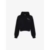 Obey Womens Black Cities Cropped Cotton Hoody In Black