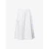 Obey Womens White Manor Jacquard-pattern Cotton-blend Midi Skirt